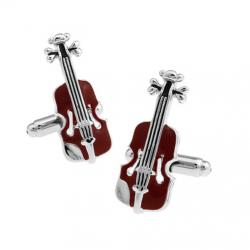 Red & Silber - Violine Manschettenknöpfe