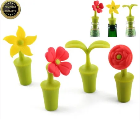 Weinflaschenverschluss - Silikon - Blumenform