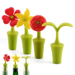 Weinflaschenverschluss - Silikon - Blumenform