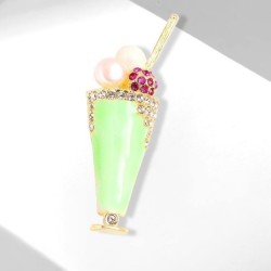 Ice cream shaped brooch - with pearls / crystalsBrooches