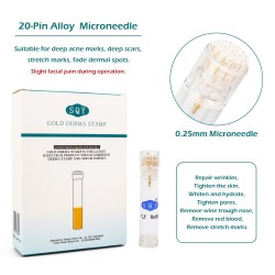 Derma roller - titanium tips - microneedle 0.25mm - gold - reusableSkin