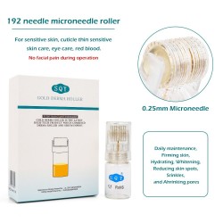Derma roller - titanium tips - microneedle 0.25mm - gold - reusableSkin