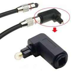 Digitales optisches Audiokabel - Adapter - Stecker auf Buchse - 90 Grad rechter Winkel - 360 drehbar - für optisches Toslink-Kab