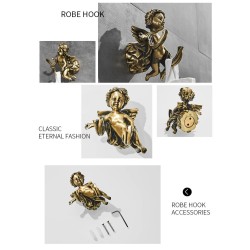Bronzehaken mit Engeln – Regal – Handtuchhalter – Badezimmerzubehör zur Wandmontage