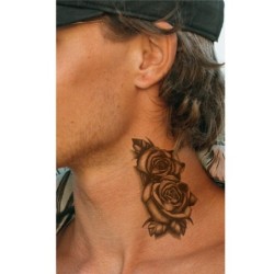 Temporärer Tattoo-Aufkleber - doppelte schwarze Rosen - wasserfest