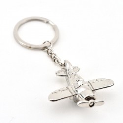 Combat airplane - silver - keychainKeyrings