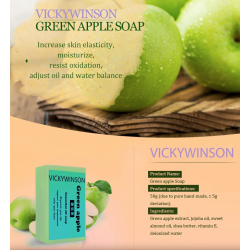 Natural collagen soap - handmade - green apple - 50gSkin
