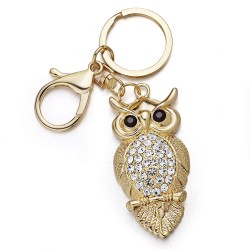 Crystal owl - gold - keyringKeyrings