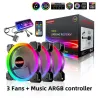 Computer case fan - cooling cooler - adjustable - 120mm - 6pin - RGB - ARGB - LED - 5VCooling