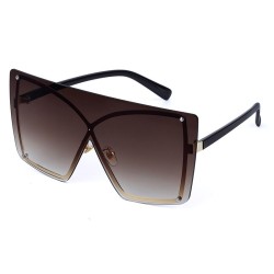 Fashionable oversized sunglasses - square - rimless - UV400Sunglasses