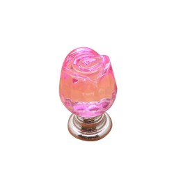 Luxurious furniture knobs - glass crystal rose shapeFurniture