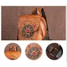 Retro-Rucksack für Damen - florale Prägung - echtes Leder - großes Fassungsvermögen
