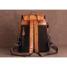 Retro-Rucksack für Damen - florale Prägung - echtes Leder - großes Fassungsvermögen