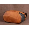 Retro-Rucksack für Damen - florale Prägung - echtes Leder - großes Fassungsvermögen