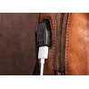 Retro-Rucksack für Damen - florale Prägung - echtes Leder - großes Fassungsvermögen
