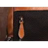 Retro-Rucksack für Damen - florale Prägung - echtes Leder - großes Fassungsvermögen