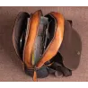 Retro-Rucksack für Damen - florale Prägung - echtes Leder - großes Fassungsvermögen