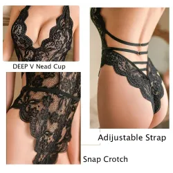Transparent lace bodysuit - sexy lingerieLingerie