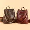 Multifunktionale Vintage Umhängetasche - Lederrucksack - wasserdicht