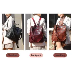 Multifunktionale Vintage Umhängetasche - Lederrucksack - wasserdicht