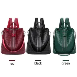 Eleganter Lederrucksack - multifunktionale Umhängetasche