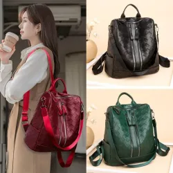 Eleganter Lederrucksack - multifunktionale Umhängetasche