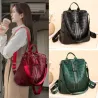 Eleganter Lederrucksack - multifunktionale Umhängetasche
