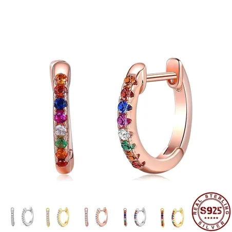 Elegante kleine Creolen - mit Zirkonia - 925er Sterlingsilber