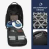 OZUKO – modischer Rucksack – 15,6 Zoll Laptoptasche – Diebstahlschutz – mit Schuhaufbewahrung – USB-Ladeanschluss – wasserdicht