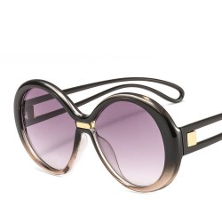 Fashionable round sunglasses - oversized - vintage colorful lens - UV400