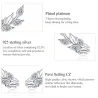Elegant stud earrings - leaves shaped - with crystals - 925 sterling silverEarrings