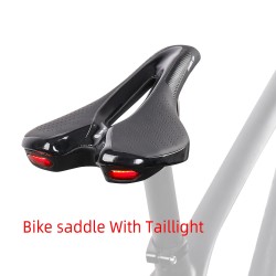 Fahrradsattel mit Rücklicht - Leder - USB-Aufladung - wasserdicht
