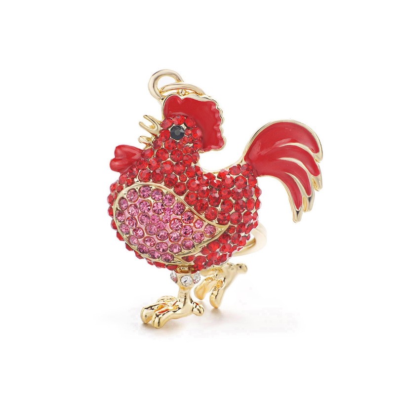 Roter Kristallhahn - Huhn - Schlüsselanhänger