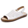 Modische flache Sandalen - offene Spitze / Ferse