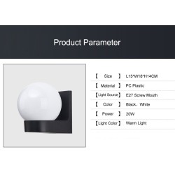 Moderne kugelförmige Lampe - Außenwandleuchte