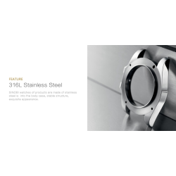 SINOBI - classic sports quartz watch - luminous dial - stainless steelWatches