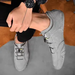 Stylische Wildleder-Sneakers - Slipper zum Hineinschlüpfen