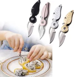 Klappbares Mini-Taschenmesser - Edelstahl - Blattform