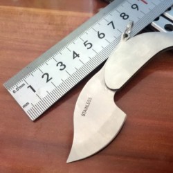 Mini-Taschenmesser - faltbar - mit Schlüsselring - Edelstahl - Blattform