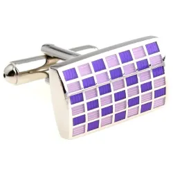 Trendy rectangle cufflinks - check designCufflinks