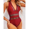 Sexy one piece swimsuit - with push up - net decorationBeachwear