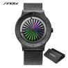 SINOBI - creative quartz watch - colorful dial - stainless steel mesh strapWatches
