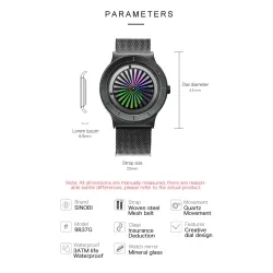 SINOBI - creative quartz watch - colorful dial - stainless steel mesh strapWatches