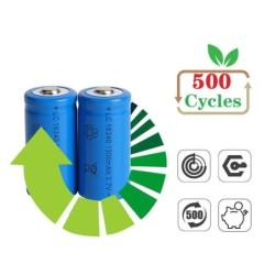 16340 Li-Ionen-Akku – wiederaufladbar – mit Ladegerät – 1300 mAh – 3,7 V