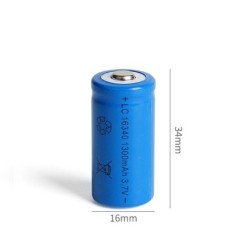 16340 li-ion battery - rechargeable - with charger - 1300mAh - 3.7VBattery