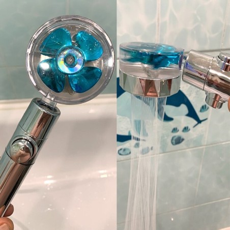 Modern shower head - water saving - 360 rotating - with a small fan - filterShower Heads