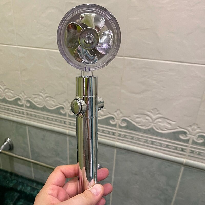Moderner Duschkopf - wassersparend - 360 drehbar - mit kleinem Ventilator - Filter