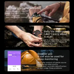 Luxuriöse Smart Watch - Full Touch - Sport-/Fitness-Tracker - Herzfrequenz - Wasserdicht - IOS - Android