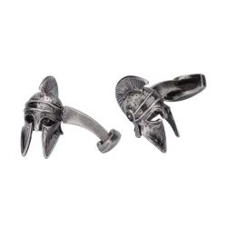 Vintage silver cufflinks - retro war helmetCufflinks