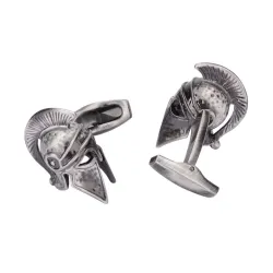 Vintage silver cufflinks - retro war helmetCufflinks